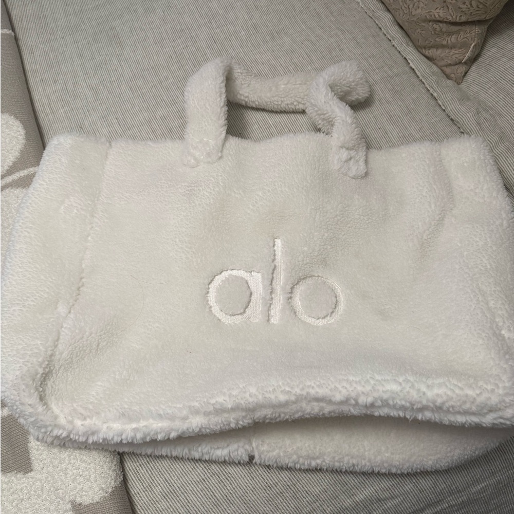 ALO Yoga White Fleece Tote